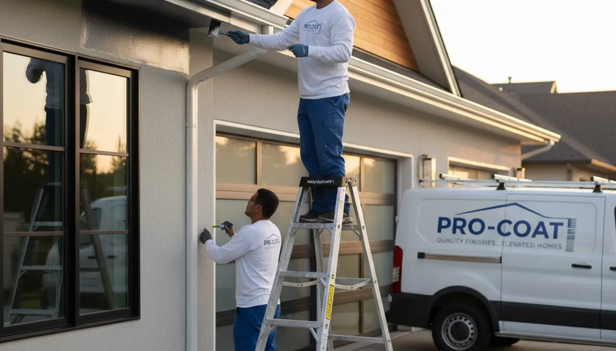 Professional gutter painting on a Champaign IL home by expert house painters