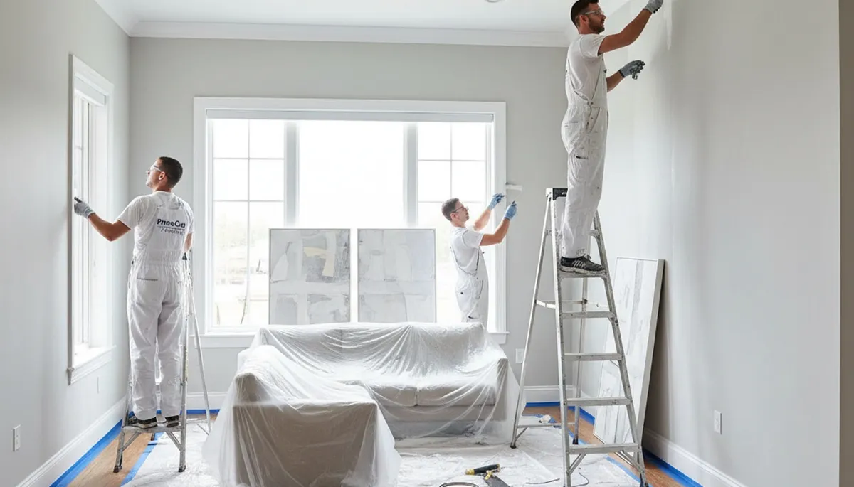 Professional interior house painting in Champaign, IL with expert painters adding lasting color